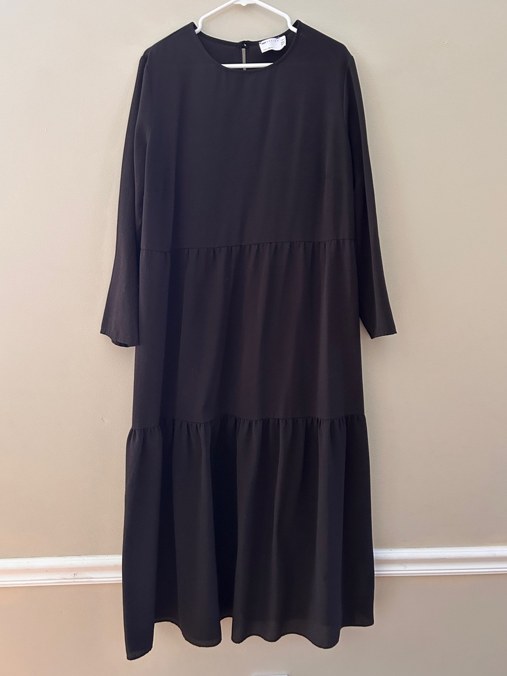 Black Tiered Long Sleeve Dress - ASOS